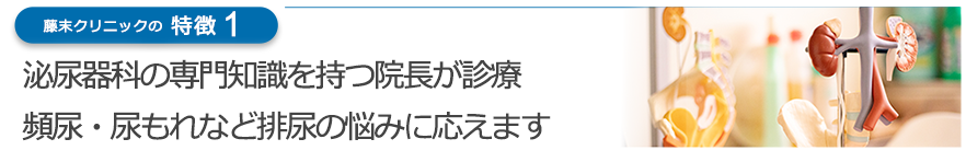 日本泌尿器科学会認定泌尿器科専門医が頻尿・尿もれなど排尿の悩みに応えます